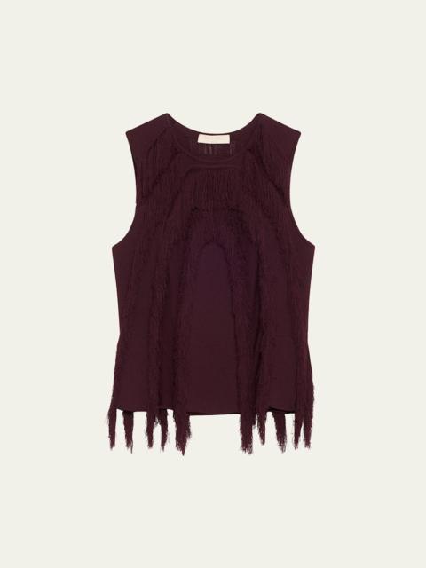 ULLA JOHNSON Bonnie Sleeveless Fringe Knit Top