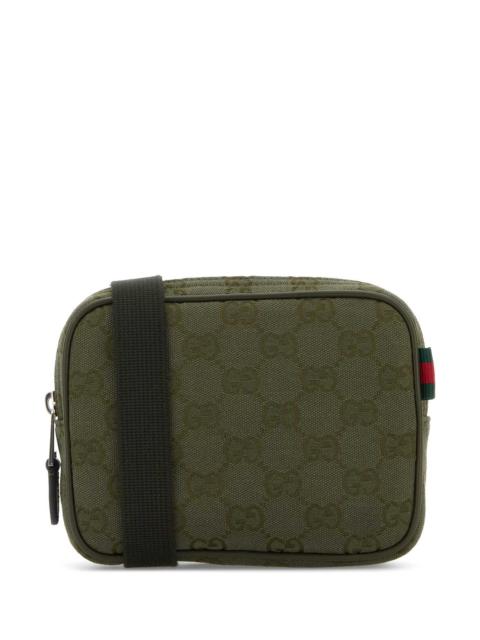 GUCCI Gucci Men Olive Green Gg Fabric Crossbody Bag