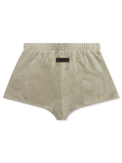 ESSENTIALS FEAR OF GOD ESSENTIALS WOMEN'S VELOUR BEACH SHORT - SEAFOAM