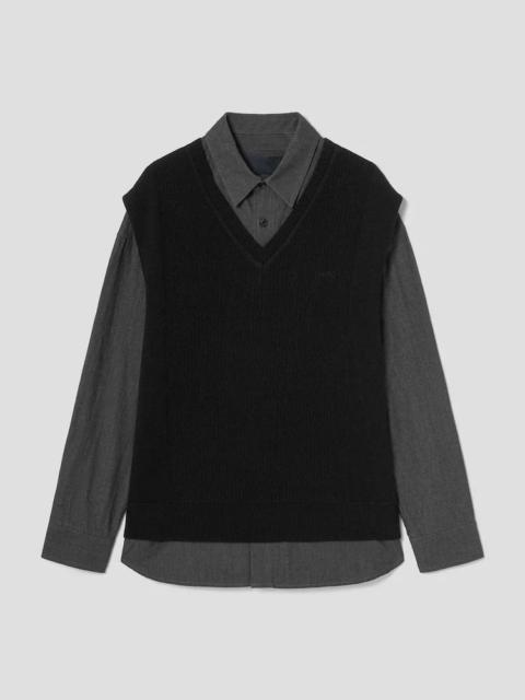 JUUN.J Knit Vest Layered Shirt