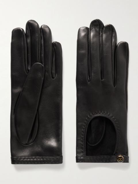 Valentino VLogo leather gloves Black