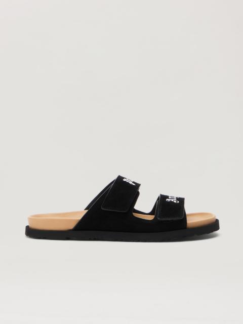 Palm Angels Logo Suede Sandals