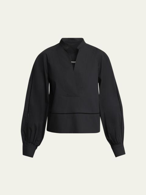 Proenza Schouler Grayson Ladder Stitch Poplin Top