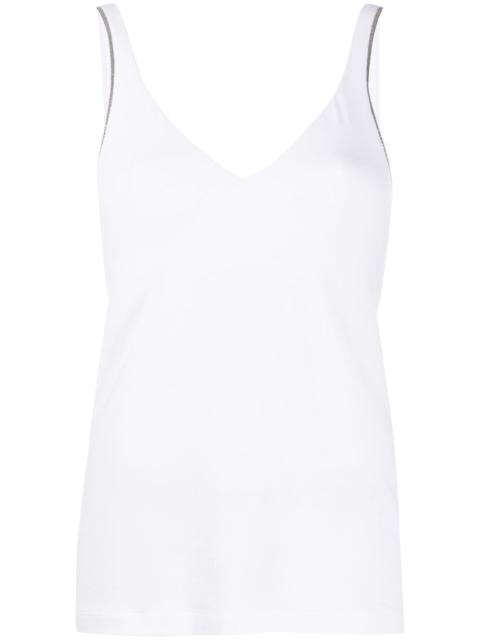 Brunello Cucinelli Brunello Cucinelli Women Stretch Cotton Jersey Top With `Shiny` Straps