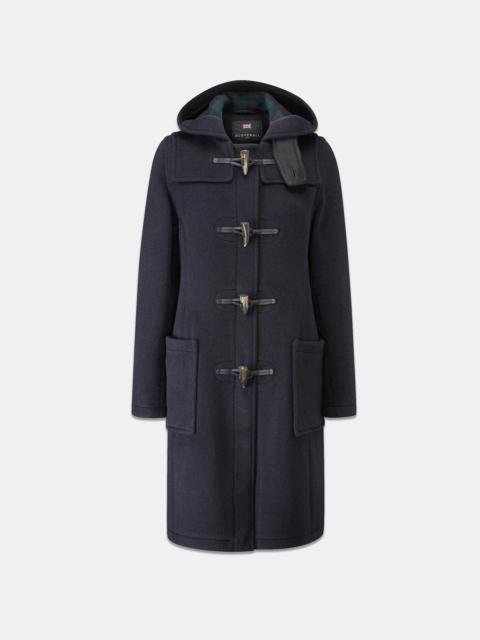 GLOVERALL Women's Long Slim Fit Freda Duffle Coat Navy Black Watch