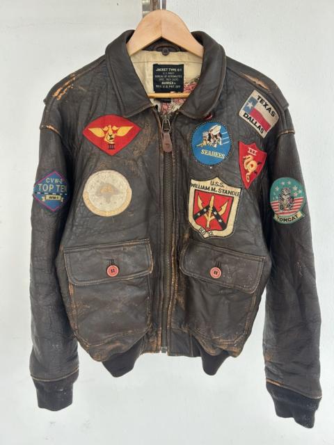 Other Designers Vintage 1987 RARE Avirex Limited USN Type-G1 Leather Jacket