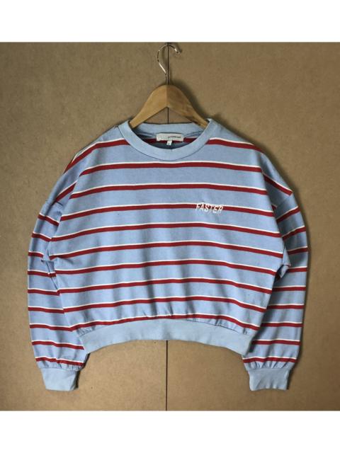 Other Designers Archival Clothing - JAPANESE DESIGNER CROPTOP WITH FULL STRIPE SWEATSHIRT