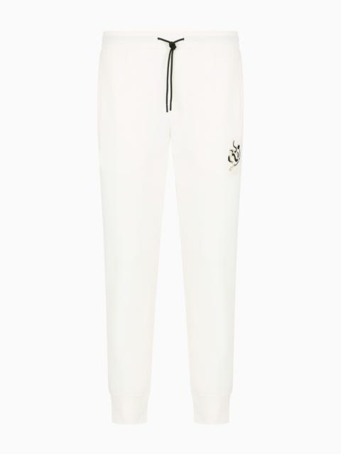 EMPORIO ARMANI DOUBLE JERSEY JOGGERS WITH LUNAR NEW YEAR EMBROIDERY