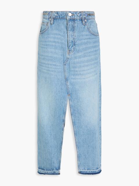 maje Chain-embellished denim maxi skirt