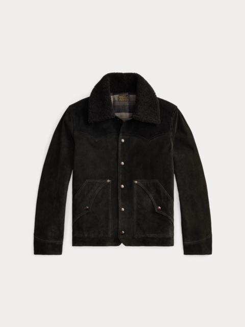 RRL by Ralph Lauren Shearling-Collar Suede Western Jacket