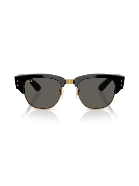 Ray-Ban Ray-Ban x A$AP Rocky Blacked Out Mega Clubmaster 53mm Square Sunglasses in Black On Gold/Dark Grey a