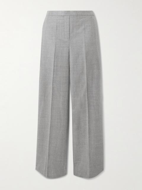 Theory Pleated Wool-flannel Wide-leg Pants