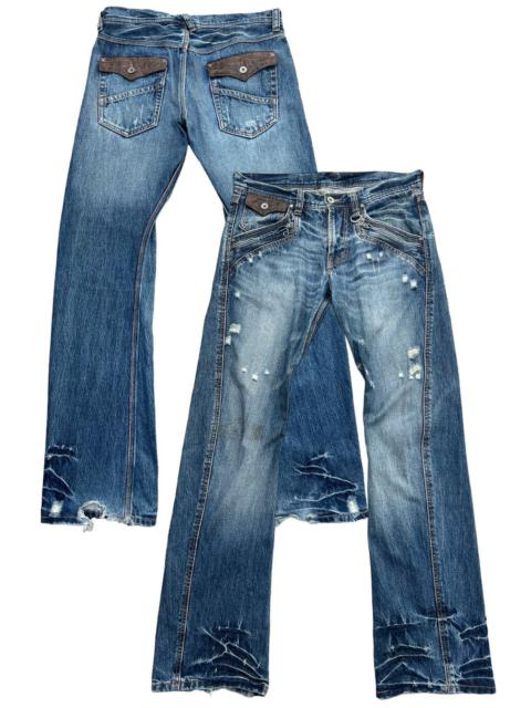 Japanese Brand - Nicole Club Japan Distressed Mudwash Denim Flare Jeans 34x34