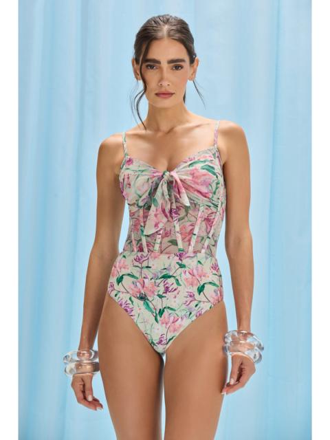 PatBO HONEY FLOWER TULLE BODYSUIT