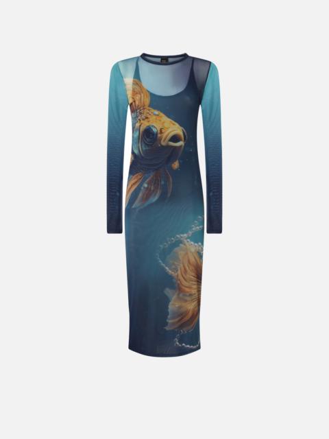 PINKO PRINTED TULLE DRESS