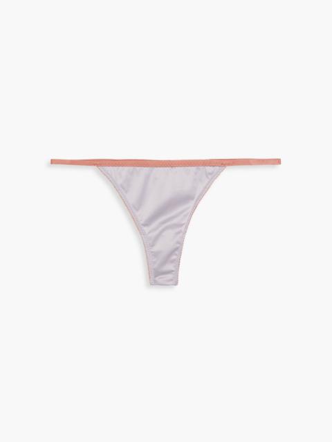 Other Designers Roomservice satin and corded lace low-rise thong
