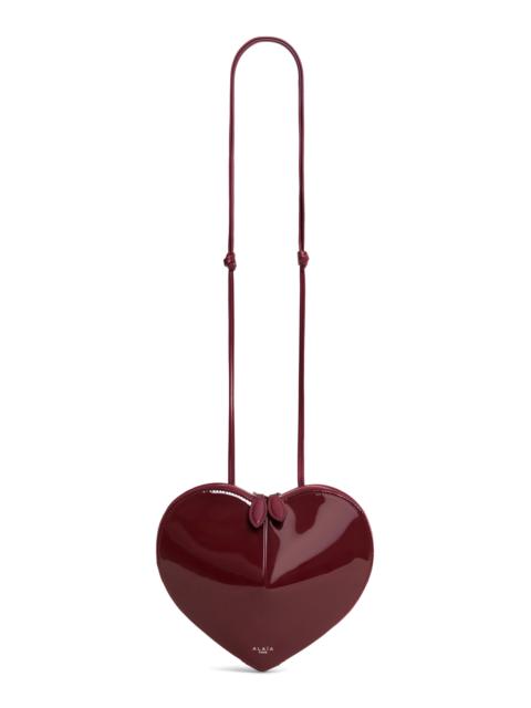 Alaïa Le Coeur Patent Leather Crossbody Bag burgundy