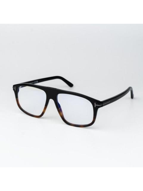 TOM FORD Tom Ford Women Eyeglasses Black Havana Blue Light Block Aviator FT5901-B-N 056