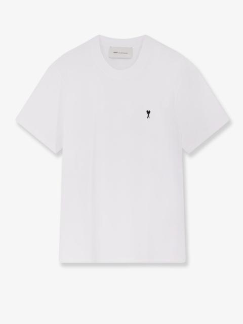 AMI Paris Ami Paris Cotton T-Shirt With Contrasting Embroidery