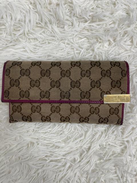 Gucci GG pattern long wallet with zipper Beige/Pink