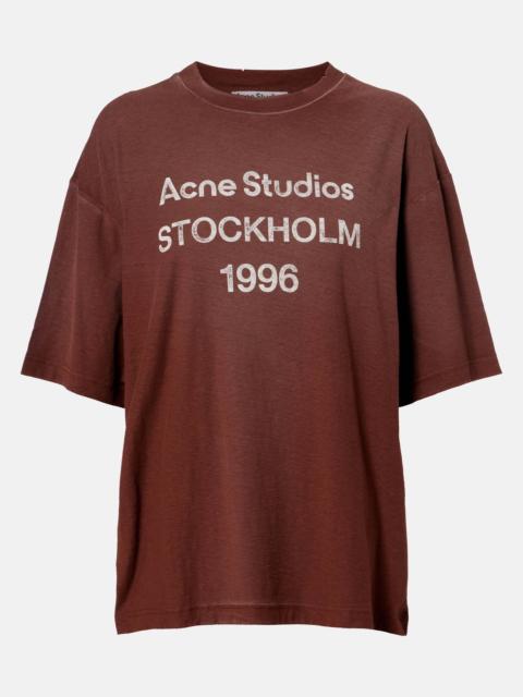 Acne Studios Logo cotton and hemp jersey T-shirt