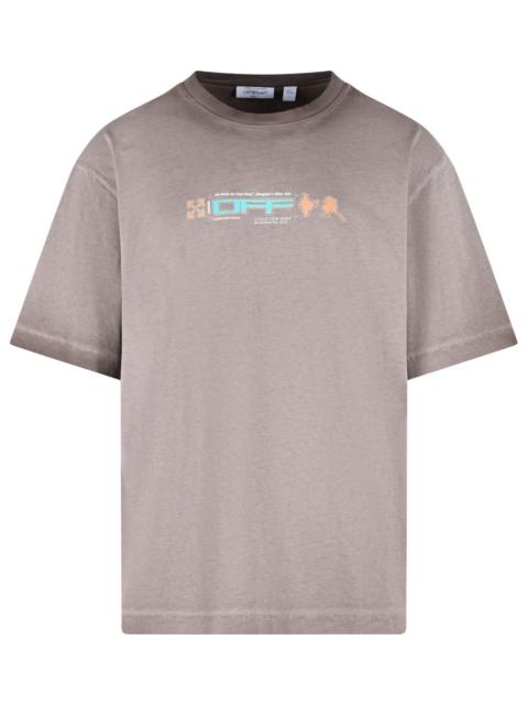 Off-White Off-White 'Archigeography 3 Arrow' Beige Cotton T-Shirt Men