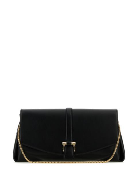FERRAGAMO Black leather large crossbody bag