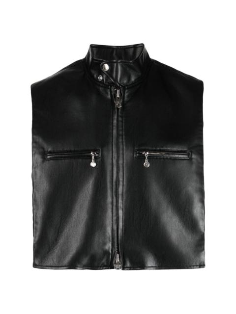 high-neck zip-up gilet