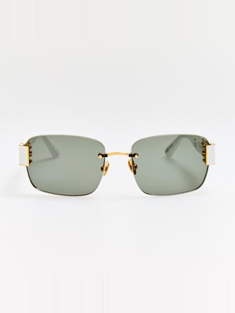 LINDA FARROW Jessica Sunglasses in White and Grey