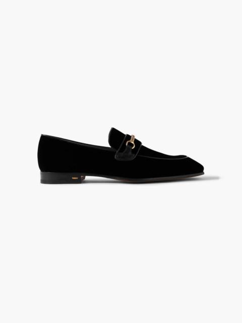 TOM FORD Bailey chain-embellished leather-trimmed velvet loafers