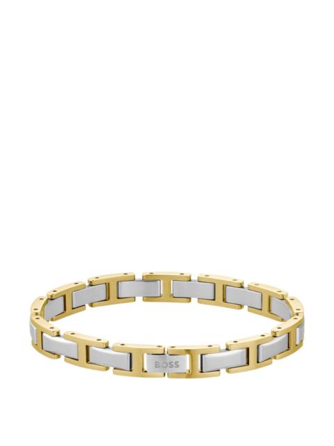 BOSS TWO-TONE H-LINK CUFF WITH LOGO CLASP