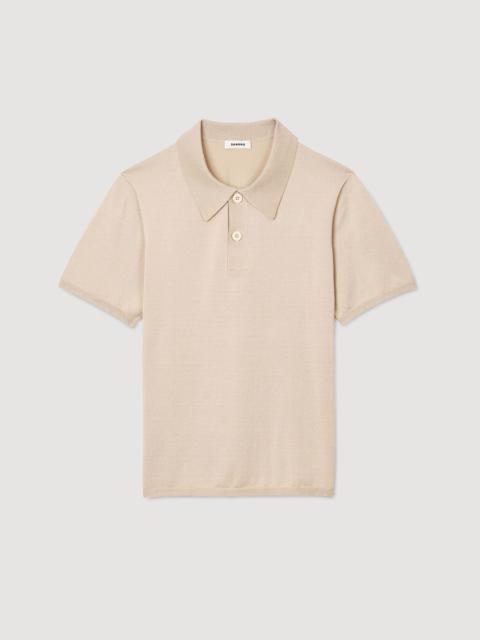 Sandro SHORT-SLEEVE KNITTED POLO SHIRT