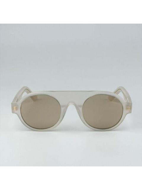 Loewe NEW Loewe LW40020I 21E Clear White Gold Brown Round Unisex Sunglasses LW 40020I