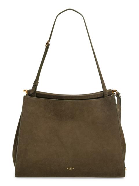 Alaïa Alaïa Medium Le Click Suede Shoulder Bag in Khaki at Nordstrom