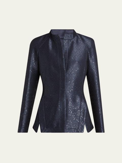 GIORGIO ARMANI Sequin Jacquard Single-Breasted Evening Jacket