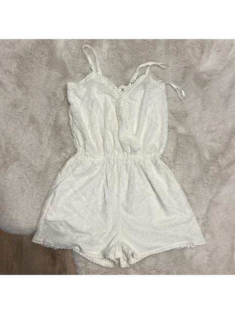 Other Designers Liberty Love White Crochet Lace Cover-Up Romper