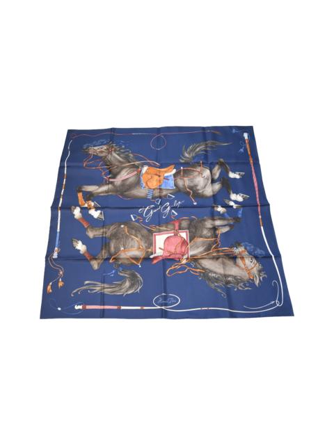 Hermès Hermes Grand Galop Carre 90 Scarf Blue