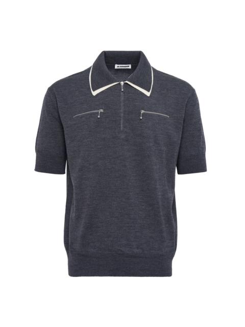 Jil Sander Fine Merino Knit Short Sleeve Polo Shirt