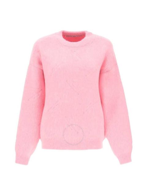 Alexander Wang Alexander Wang Prism Pink Debossed Logo Crewneck Jumper