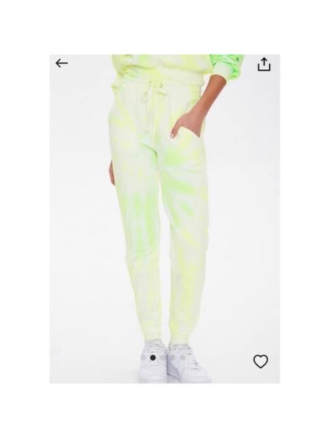 Other Designers Forever 21 - Neon Yellow + Green Tie Dye Jogger Sweatpants