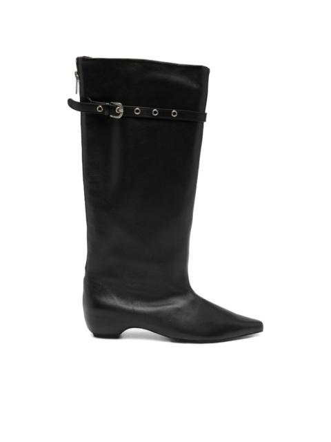 LOW CLASSIC buckle-detail leather boots