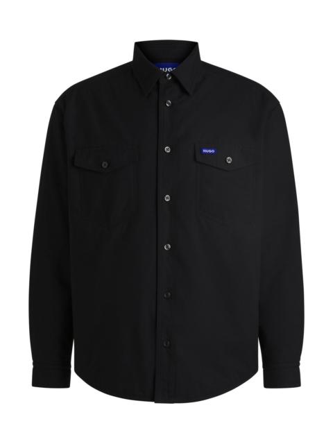 HUGO OVERSIZE-FIT PADDED OVERSHIRT IN OXFORD COTTON