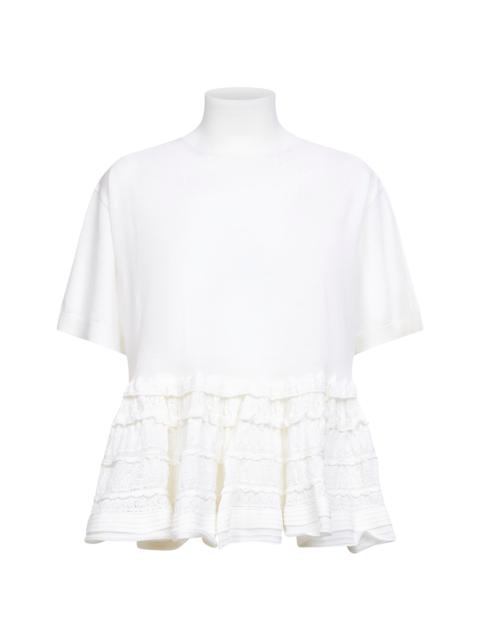 Alaïa White virgin wool knit Crinoline top