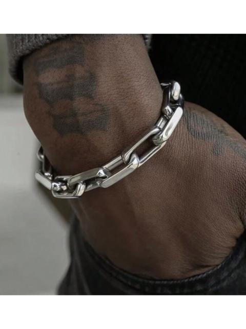 Other Designers Jewelry - Chunky Silver Link Bracelet | Chrome Curb Chain