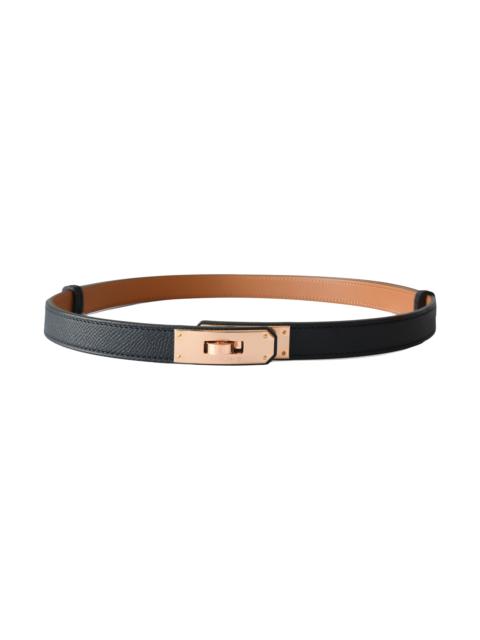 Hermès Hermes Kelly 18 Belt Epsom Calfskin Adjustable Belt Rose Gold Hardware Noir