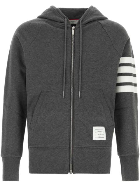 Thom Browne THOM BROWNE - Men Classic Full Zip Hoodie In Classic Loopback W/ Engineered 4 Bar