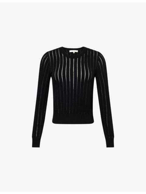 FRAME The Sheer Stripe Cotton-Blend Jumper