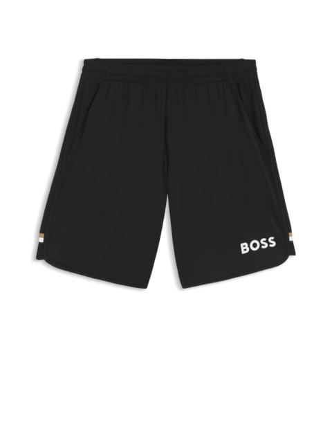 BOSS STRETCH-JERSEY LOGO SHORTS WITH HIDDEN DRAWSTRING
