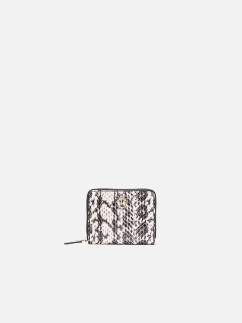 PINKO PINKO GALLERIA SQUARE WALLET IN TWO-TONE PYTHON-PRINT LEATHER