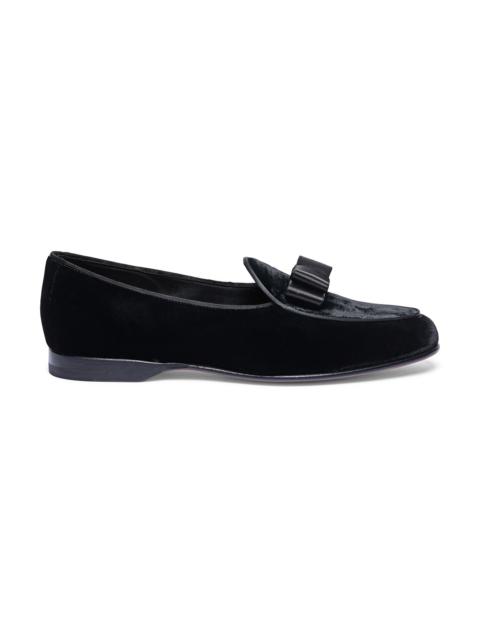 Santoni Men's black satin Andrea loafer